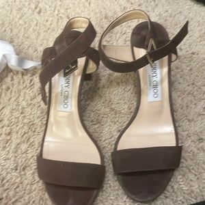 Jimmy Choo Brown Block Sandals